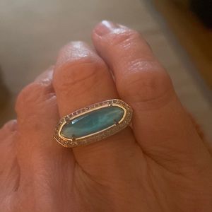 Kendra Scott ring with turquoise colored stone - size 7